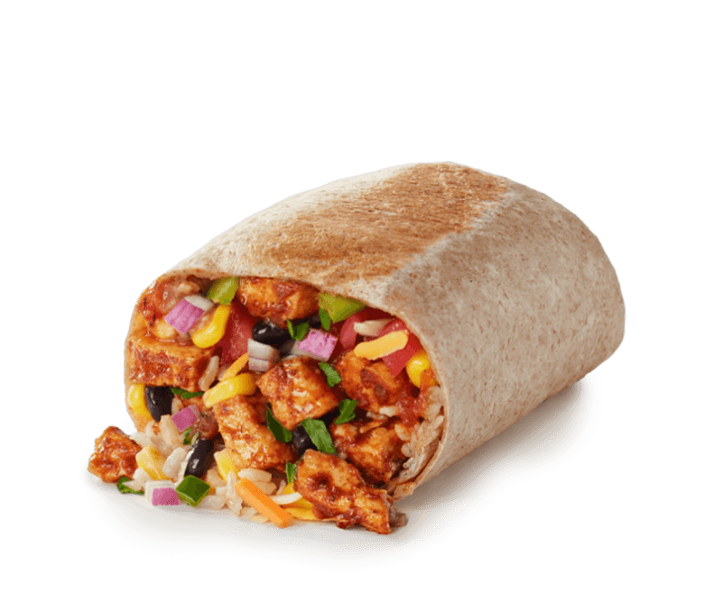 Tofu Burrito cut in two